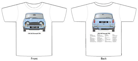 Triumph TR5 1967-68 (Hard Top) T-shirt Front & Back